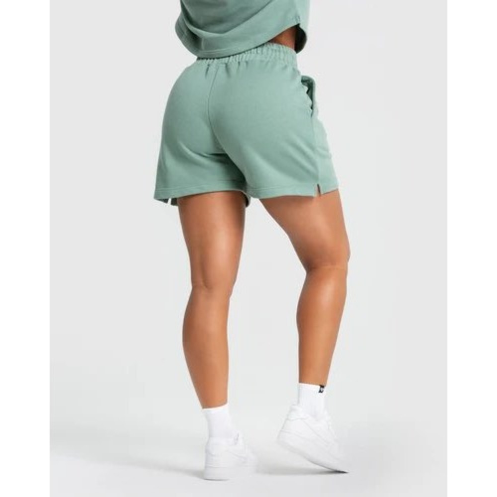 Women's Best Comfort Shorts Cotton Blend Solid Pastel Sage Green Size Medium - Picture 2 of 14